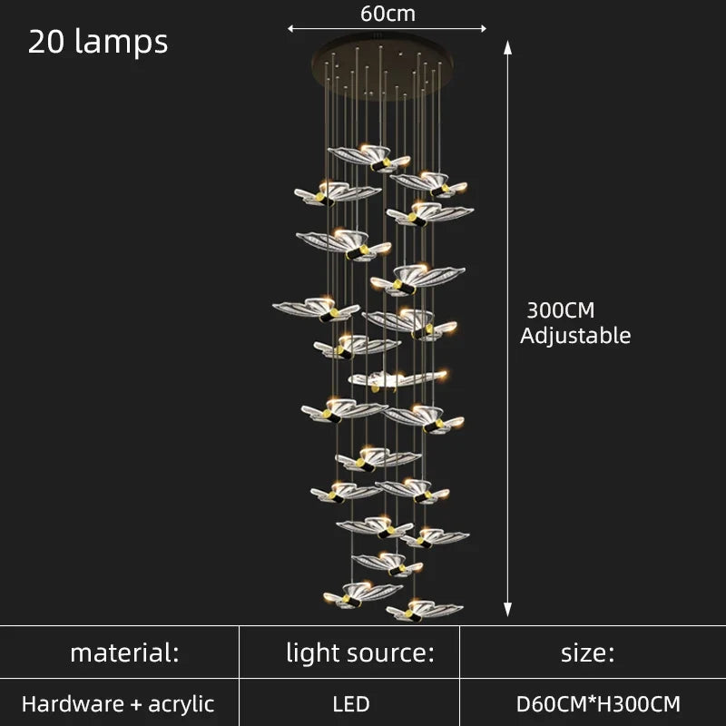 lustre moderne design papillon pour intérieur élégant et chaleureux