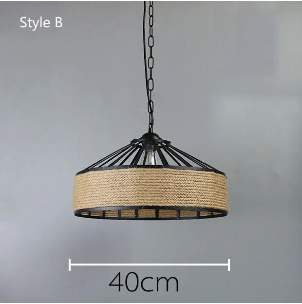 Corde de fer industrie américaine Loft lustre créatif phare Restaurant Bar café lumière salle à manger suspension lampe DropLight