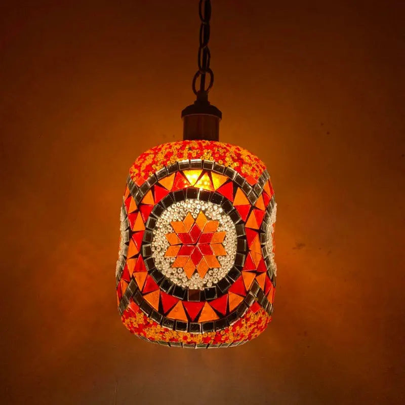 suspension LED en mosaïque turque style bohémien rétro vintage