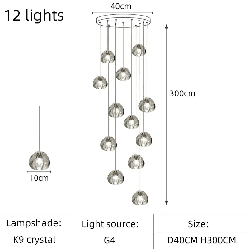 lustre led moderne en cristal design élégant pour espaces raffinés