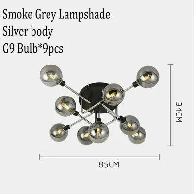 lustre moderne gris fumée verre maison intérieur