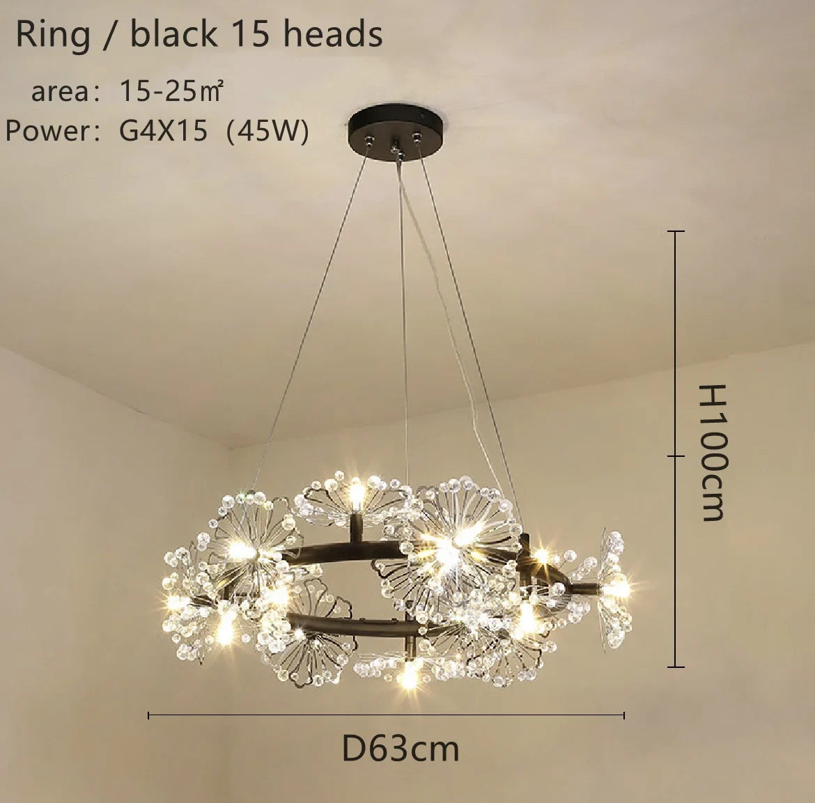 lustre moderne luxe en led pour éclairage intérieur