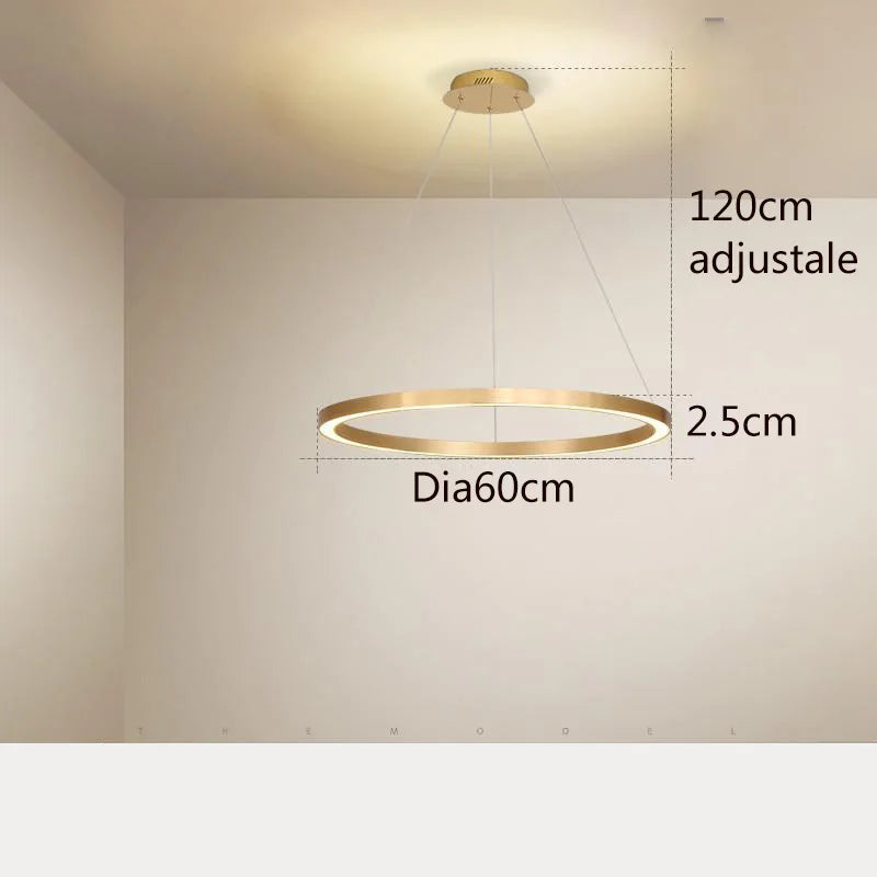 lustre simple style nordique moderne cercle rond décoration intérieure