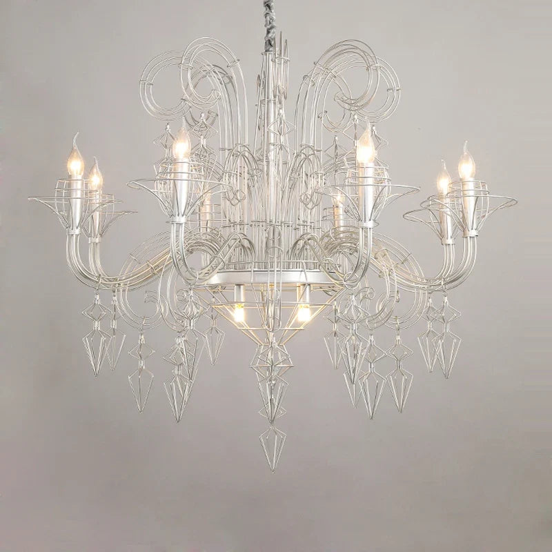 lustre design baroque noir et blanc pour éclairage intérieur