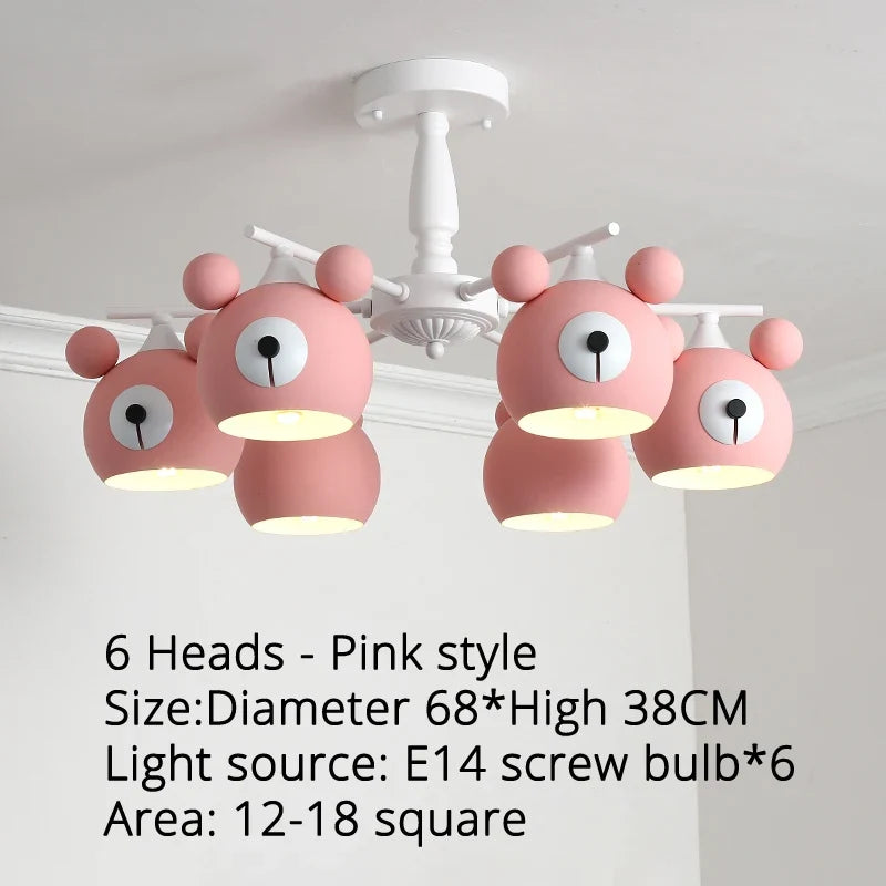 lustre ours lumineux en dessin animé pour enfants