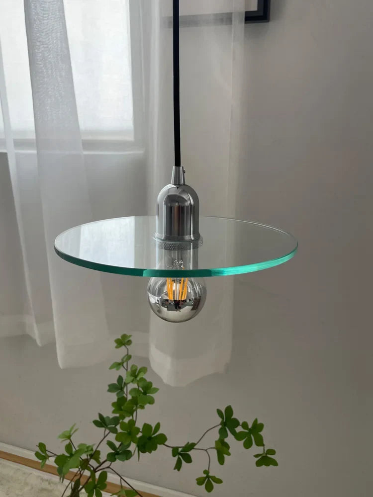 lustre rétro en verre clair suspendu pour décoration café bar