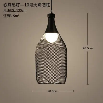 lustre cage à oiseaux style loft rétro en fer créatif minimaliste