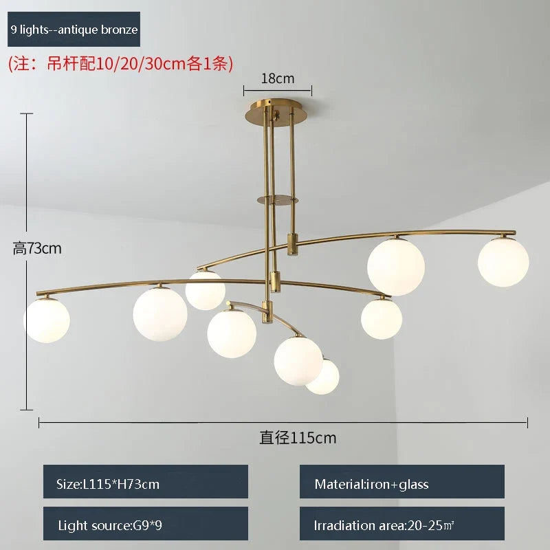 suspension moderne en métal et verre pour intérieur