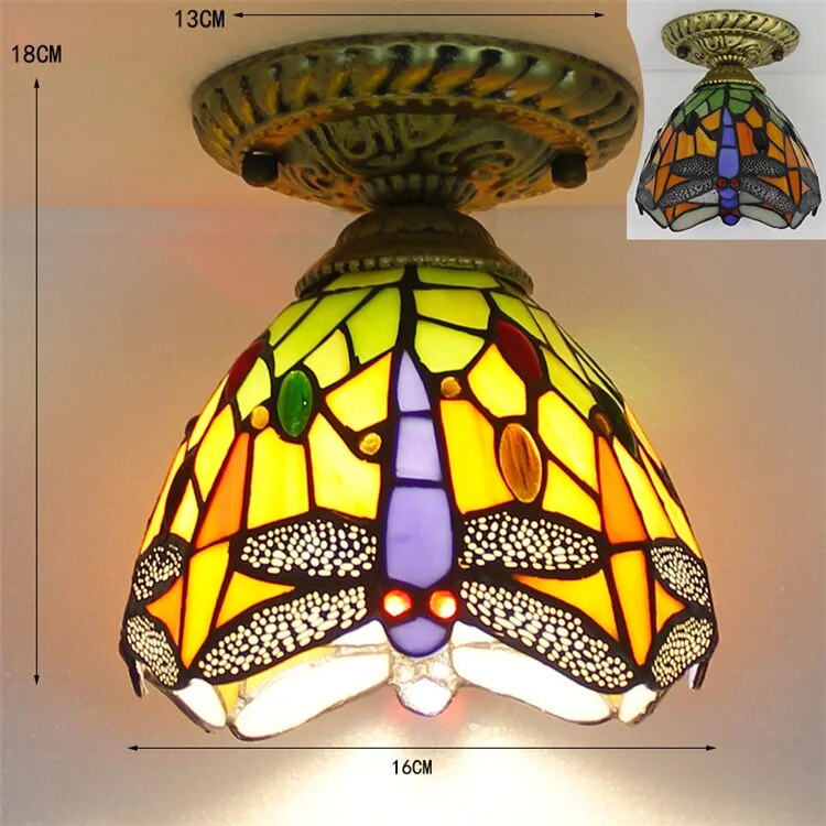 Plafonnier Led en verre créatif moderne avec ampoule 7W E27