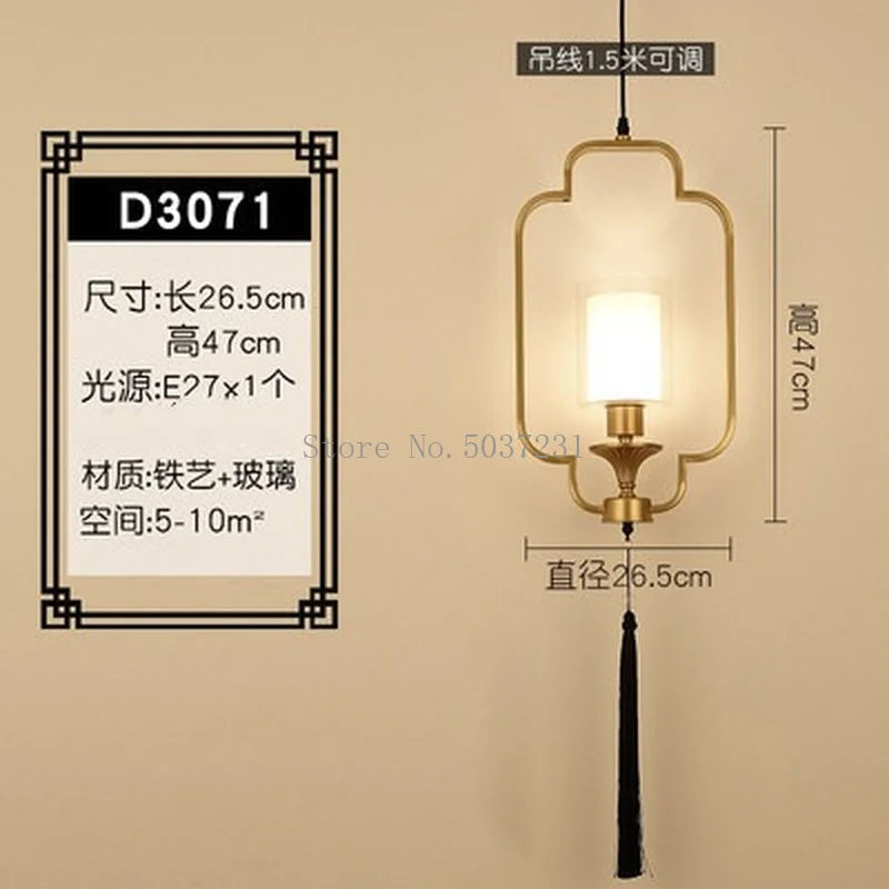 lustre chinois moderne simple avec lumières led suspendues