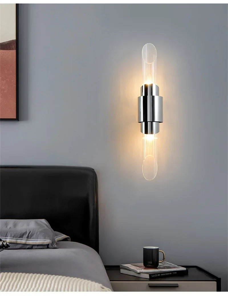 applique murale moderne en verre et cristal élégant