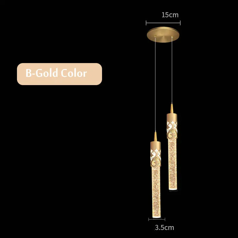 suspension en cristal de luxe avec télécommande pour chevet kistchen island led