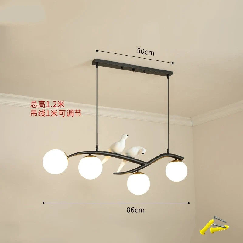 lustre moderne nordique en verre led pour restaurant bar