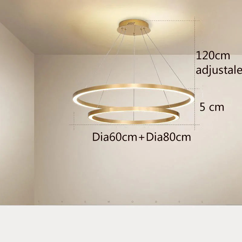 lustre simple style nordique moderne cercle rond décoration intérieure