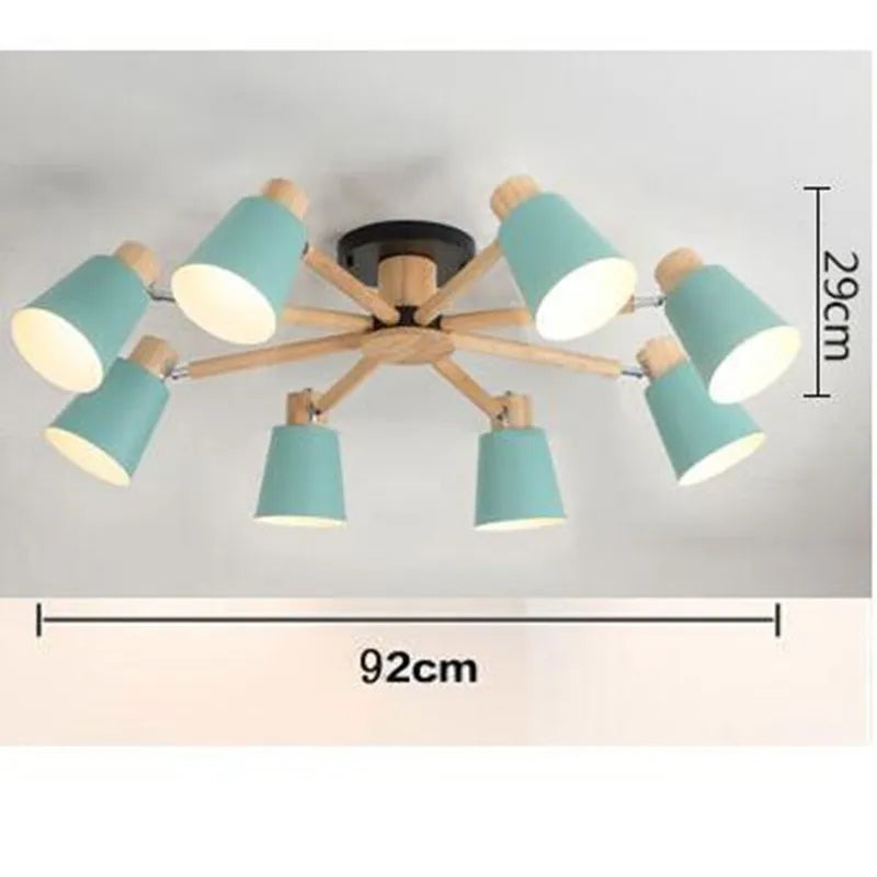 lustre nordique en bois massif simple et moderne