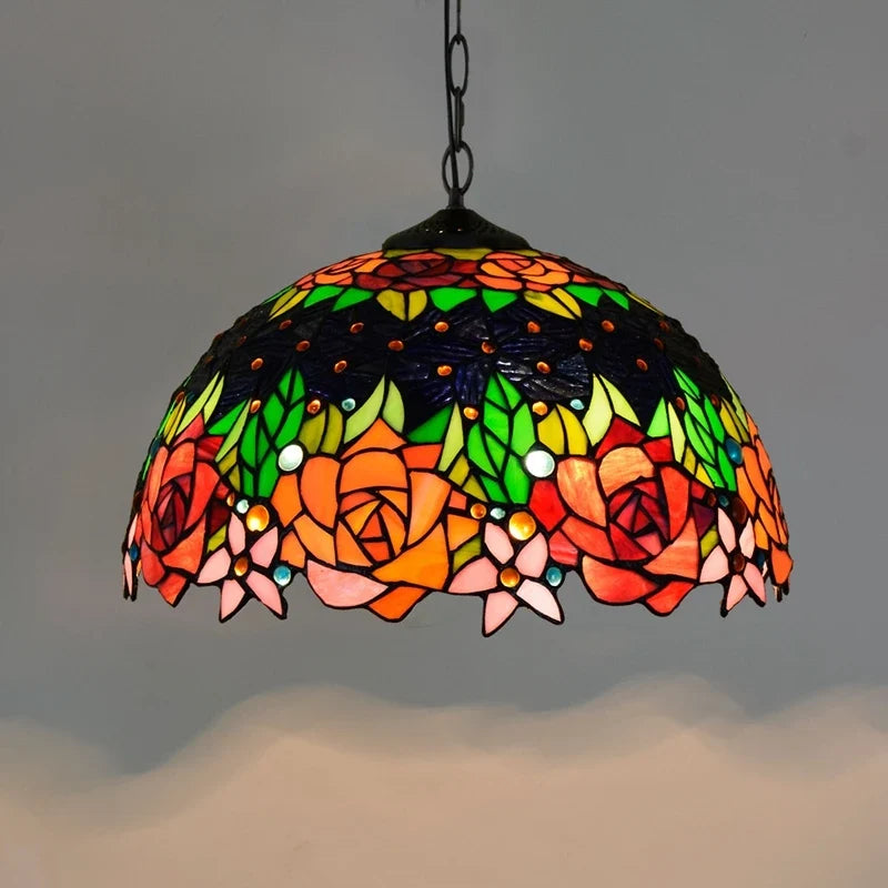 Bohême rétro européen coloré Tiffany verre lustre lustre Bar Restaurant créatif Rural porche méditerranéen lustre