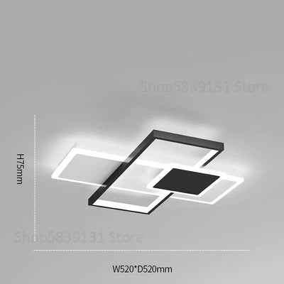 plafonnier à cadre carré moderne avec lumières led