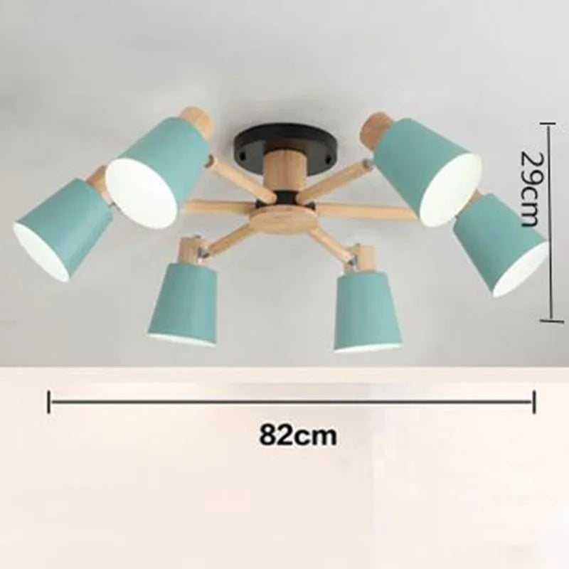 lustre nordique en bois massif simple et moderne