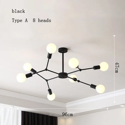 lustre moderne à plusieurs têtes pour intérieur créatif