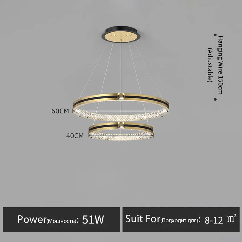 lustre en cristal moderne pour hall et restaurant luxe