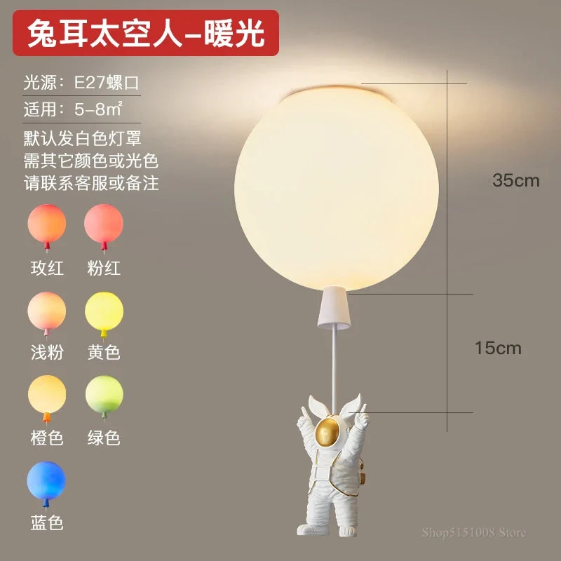 plafonnier led nordique créatif astronaute ballon pour enfants