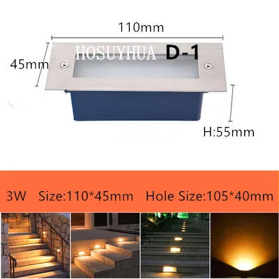 Étanche IP65 3W 5W Led lampe souterraine encastré escalier sol Spot lumière sol jardin paysage mur éclairage extérieur 85 ~ 265V