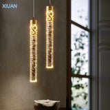 suspension en cristal de luxe avec télécommande pour chevet kistchen island led