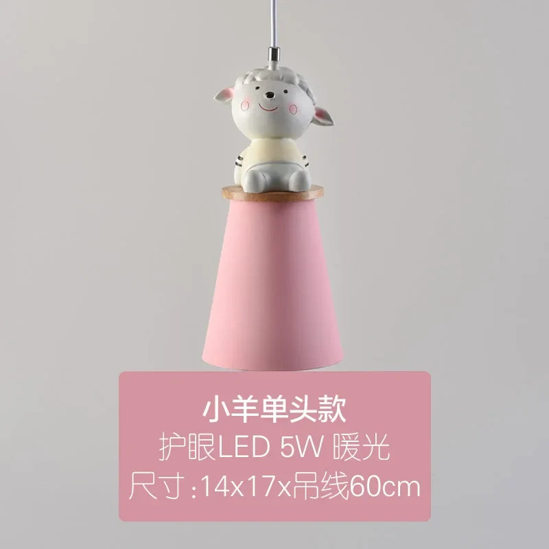 lustre créatif animal dessin animé pour chambre enfant