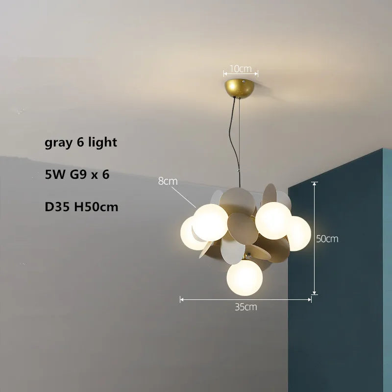 lustre led globe en verre acrylique coloré pour enfants