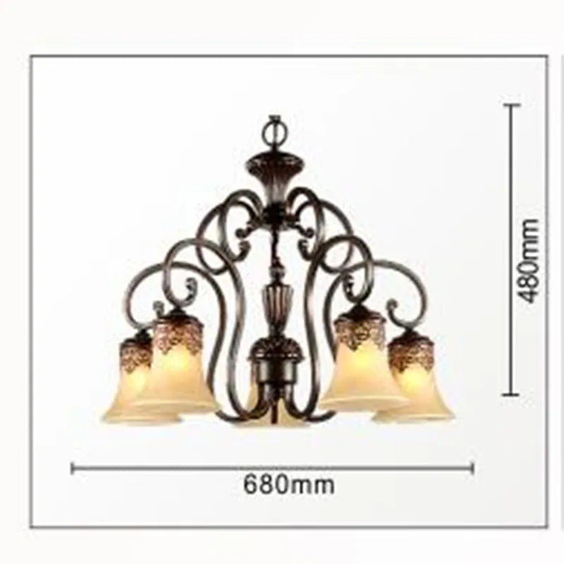 lustre luxueux 6 bras style européen pour décoration élégante
