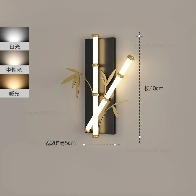 applique murale imitation bambou acrylique style chinois moderne