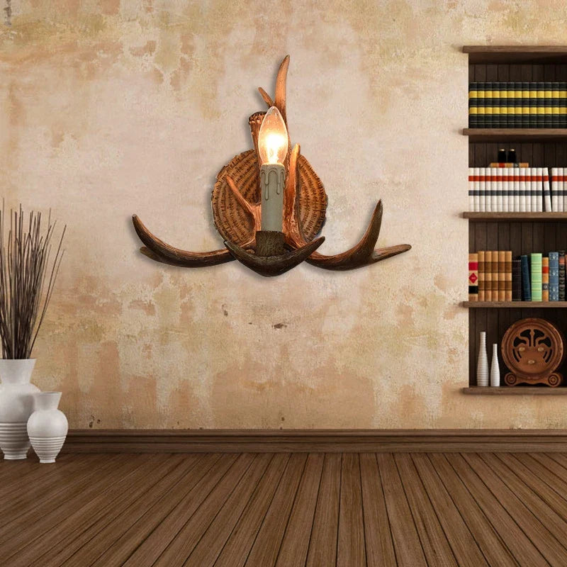 applique murale led en forme de bois de cerf en résine décorative