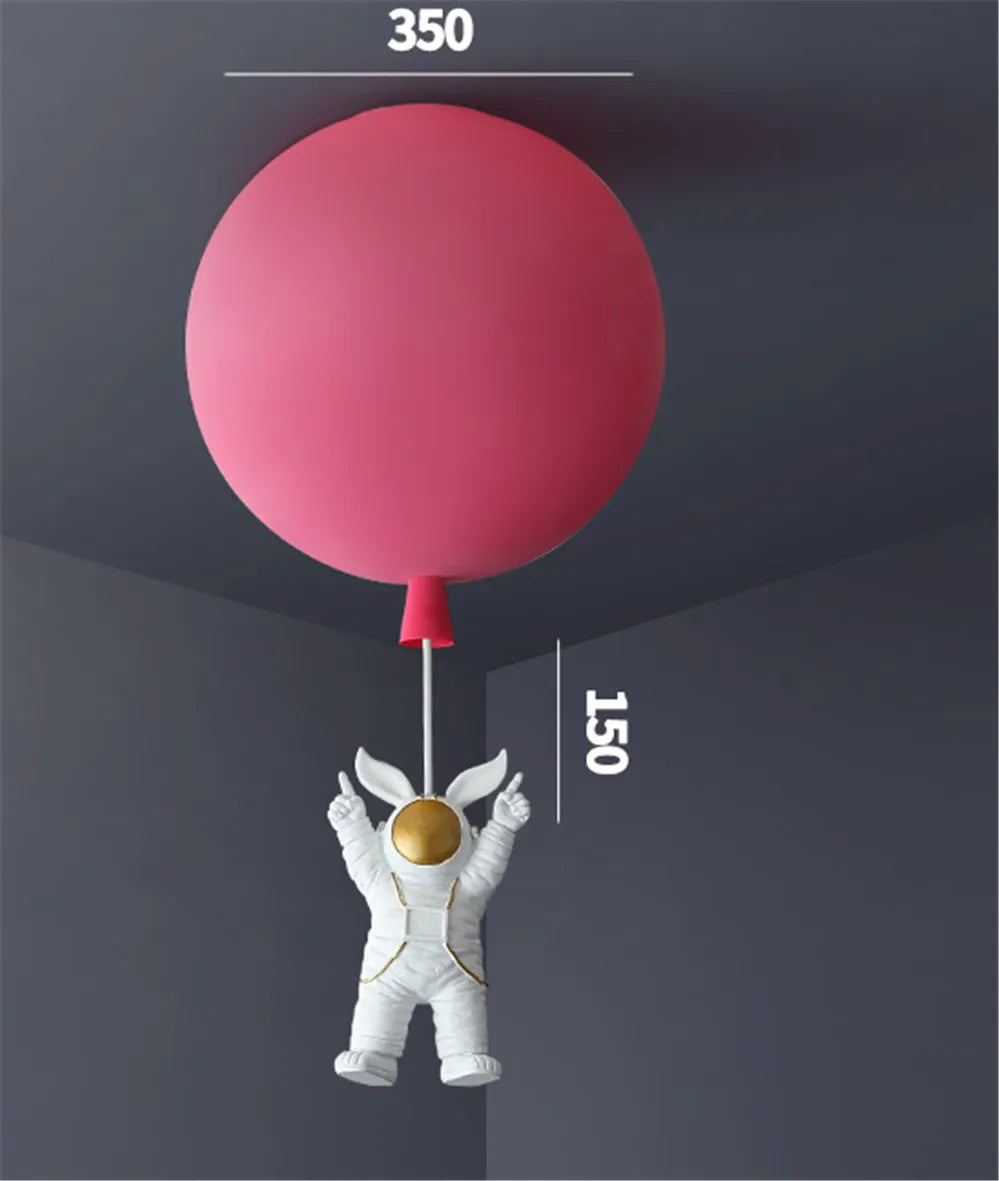 plafonnier led nordique avec astronaute et ballons pour enfants