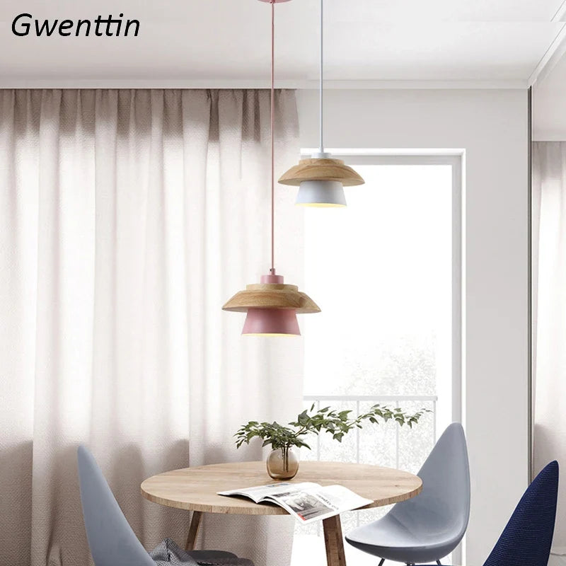 suspension en bois pour éclairage moderne et décoration