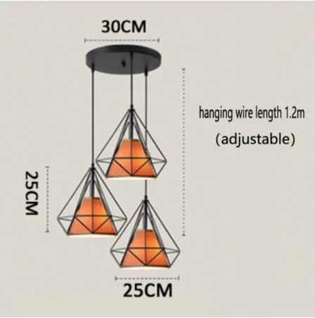 2022 New Nordic aisle diamond chandelier simple modern retro wrought iron living room dining room led ceiling chandelier