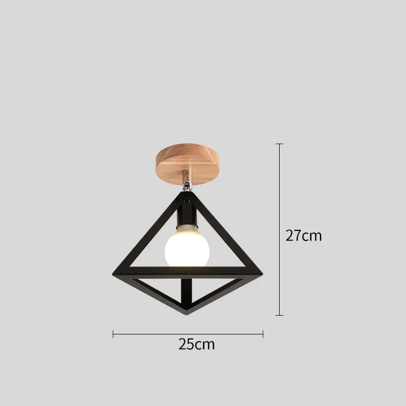 plafonnier led nordique moderne simple en fer triangle