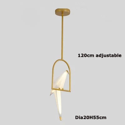 lampe postmoderne en fer acrylique pour amoureux des oiseaux