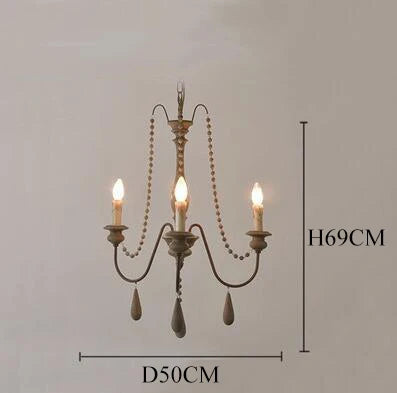 lustre rétro en bois massif pour décoration intérieure élégante