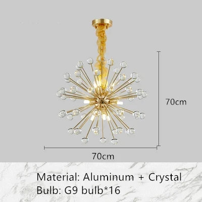 lustres modernes en cristal pour décoration romantique intérieure