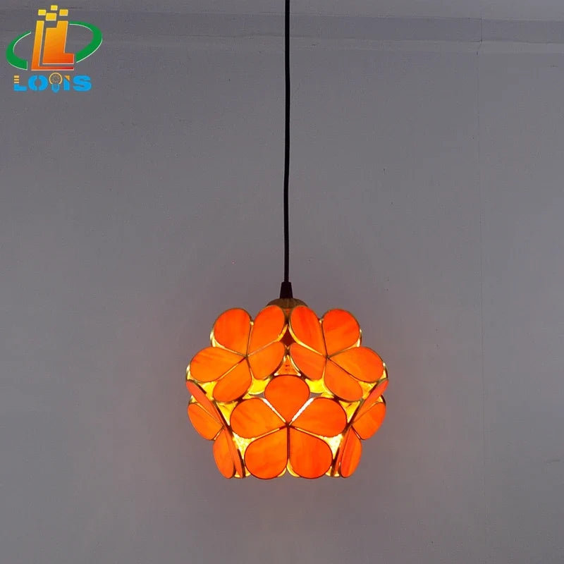 lampe à pétales en verre style nordique pour décoration intérieure