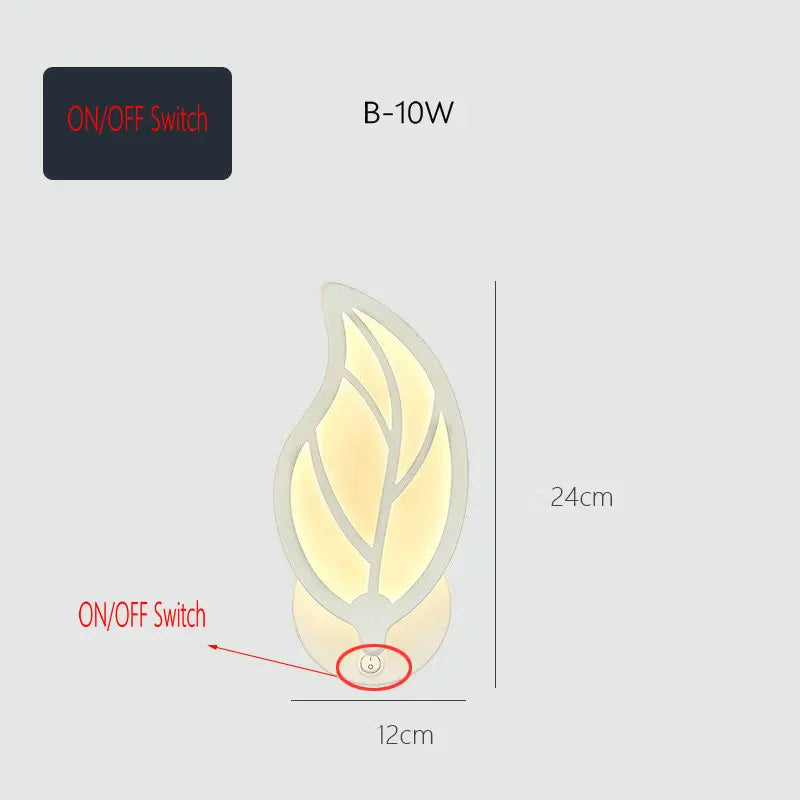 applique murale led moderne avec interrupteur minimaliste