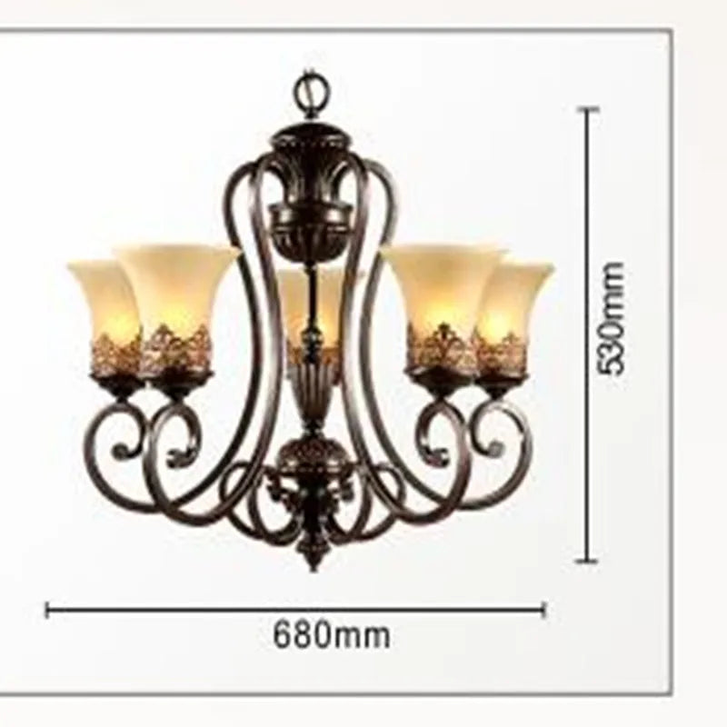 lustre luxueux 6 bras style européen pour décoration élégante