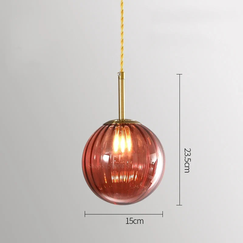 suspension LED en verre design moderne simpliste