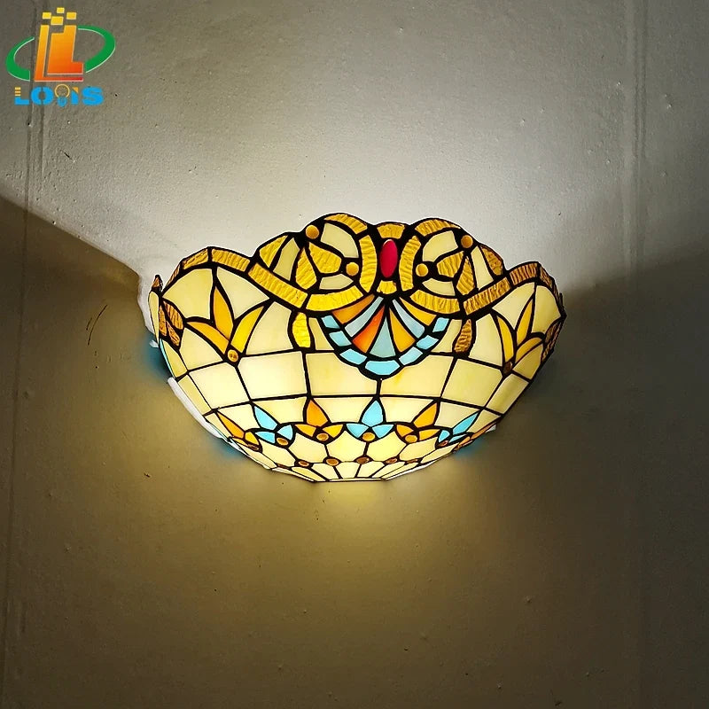 applique murale en verre style européen art déco tiffany