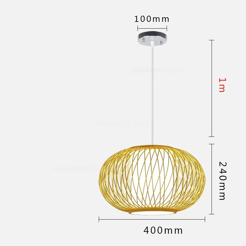 luminaire suspendu en bambou chinois pour restaurant hôtel