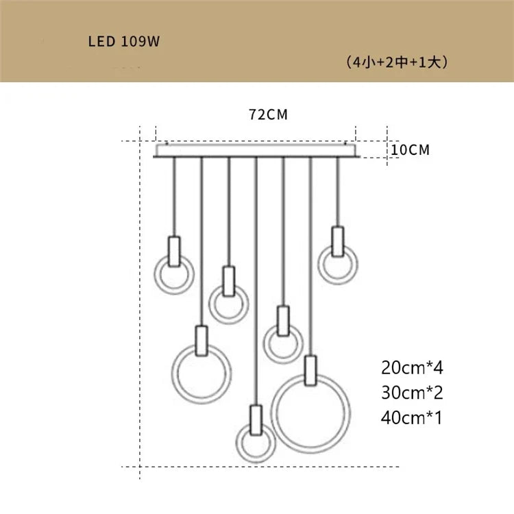 lustre led suspendu style loft pour escalier