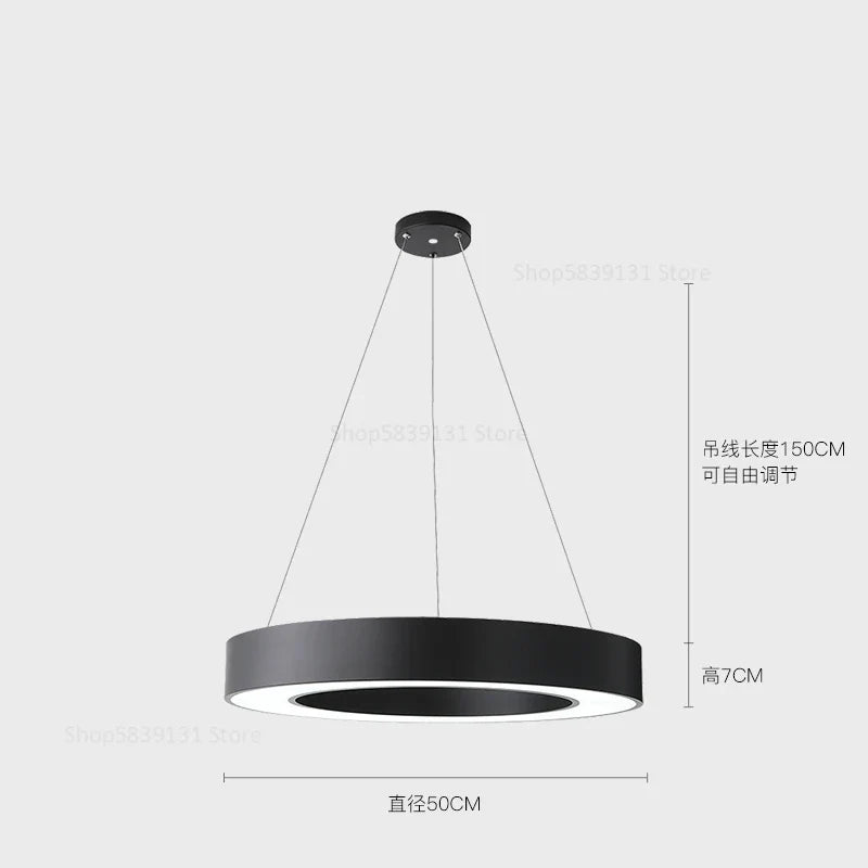 suspension lumière led en métal minimaliste suspendue