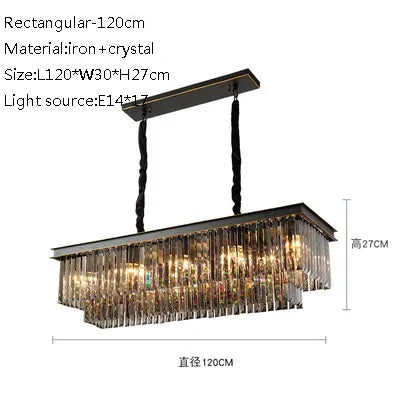 lustre moderne en cristal pour restaurant et bar élégant