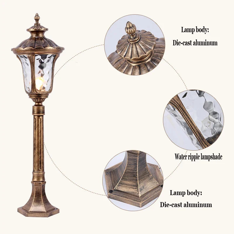 lampe de jardin rétro pour éclairage extérieur étanche