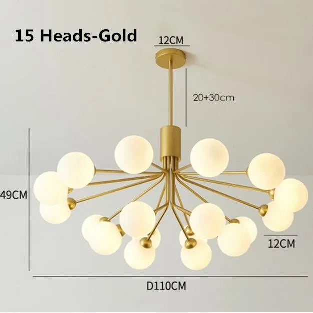 lustre apiales nordic led luxe boule de verre design moderne